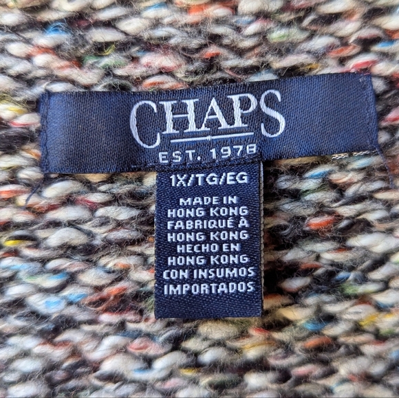 CHAPS Wide Neck Multicolor Chunky Knit Sweater Size 1X - Picture 4 of 7